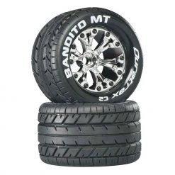 Duratrax Bandito MT 2.8" 2WD Mounted Front C2 Tires, Chrome (2) for Tires & Wheels