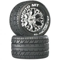 Duratrax Bandito MT 2.8" Mounted 1/2" Offset Tires, Chrome (2) for Tires & Wheels