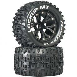 Duratrax Lockup MT 2.8" 2WD Mounted Front C2 Tires, Black (2) for Tires & Wheels
