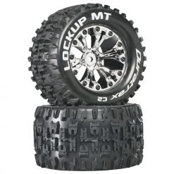 Duratrax Lockup MT 2.8" 2WD Mounted Rear C2 Tires, Chrome (2) for Tires & Wheels