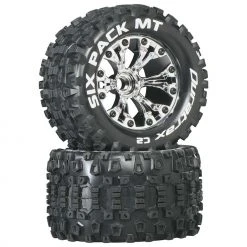 Duratrax Six-Pack MT 2.8" 2WD Mounted Front C2 Tires, Chrome (2) for Tires & Wheels