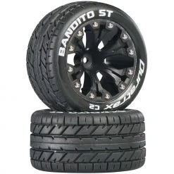 Duratrax Bandito ST 2.8" 2WD Mounted Front C2 Tires, Black (2) for Tires & Wheels