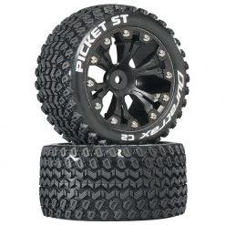 Duratrax Picket ST 2.8" 2WD Mounted Rear C2 Tires, Black (2) for Tires & Wheels