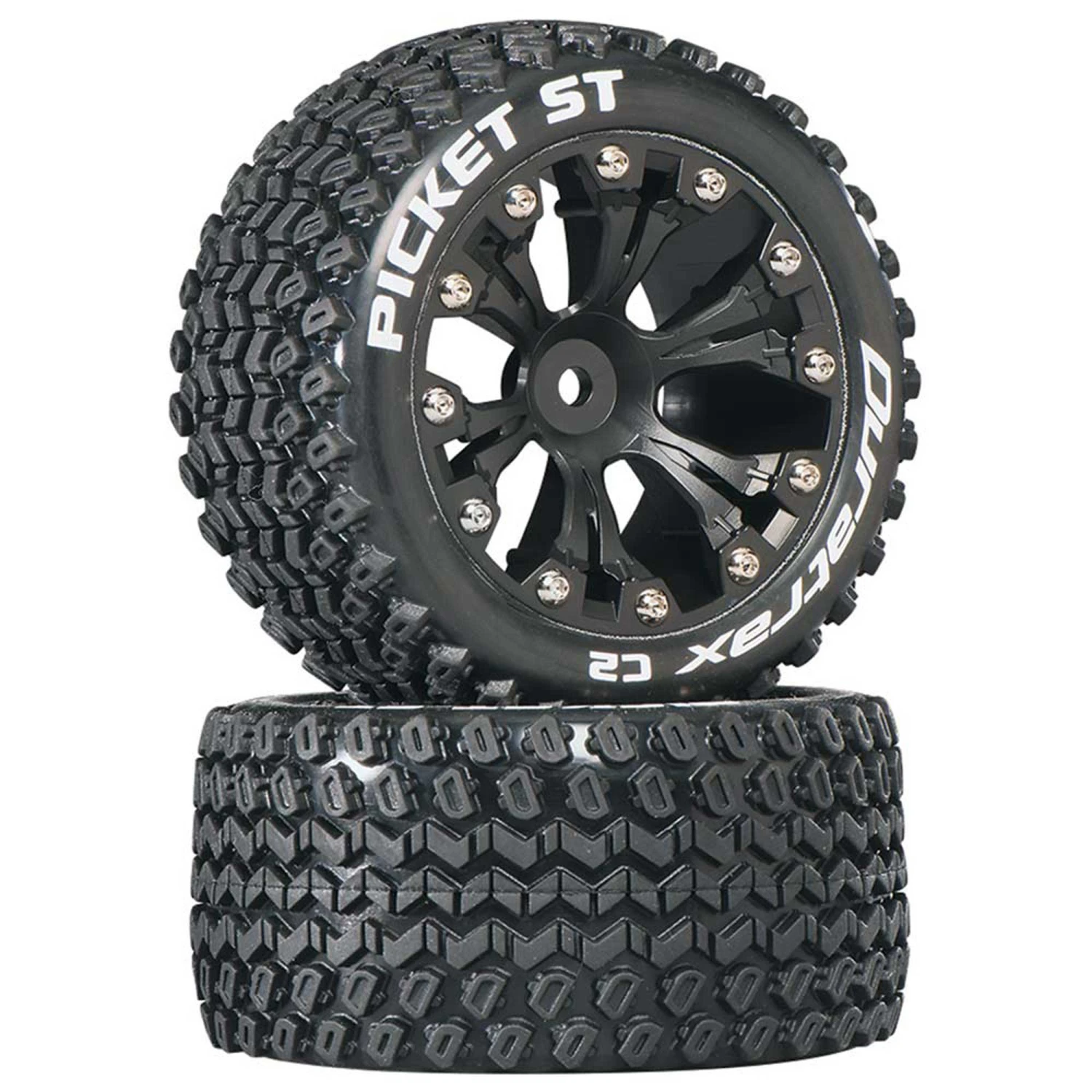 Duratrax Picket ST 2.8" 2WD Mounted Rear C2 Tires, Black (2) for Tires & Wheels 3 Duratrax Picket ST 2.8" 2WD Mounted Rear C2 Tires, Black (2) for Tires & Wheels