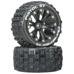 Duratrax Pistol ST 2.8" 2WD Mounted Rear C2 Tires, Black (2) for Tires & Wheels