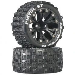 Duratrax Pistol ST 2.8" Mounted 1/2" Offset C2 Tires, Black (2) for Tires & Wheels