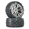 Duratrax Pistol ST 2.8" Mounted 1/2" Offset C2 Tires, Chrome (2) for Tires & Wheels