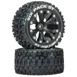Duratrax Six Pack ST 2.8" 2WD Mounted Rear C2 Tires, Black (2) for Tires & Wheels