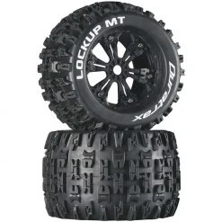Duratrax Lockup MT 3.8" Mounted Tires, Black (2) for Tires & Wheels