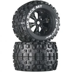 Duratrax Six-Pack MT 3.8" Mounted Tires, Black (2) for Tires & Wheels