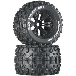 Duratrax Six-Pack MT 3.8" Mounted 1/2" Offset Tires, Black(2) for Tires & Wheels