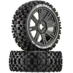 Duratrax Six-Pack C2 Mounted Buggy Spoke Tires, Black (2) for Tires & Wheels