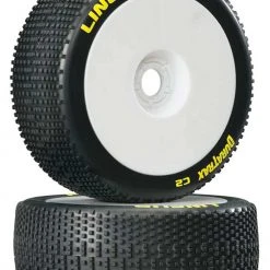 Duratrax Lineup 1/8 C2 Mounted Buggy Tires, White (2) for Tires & Wheels