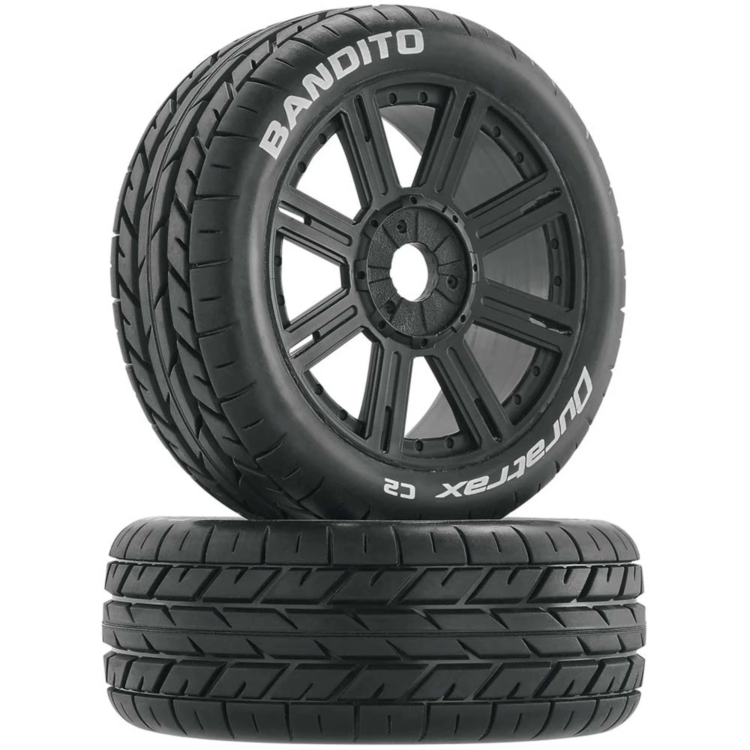 Duratrax Bandito 1/8 Buggy Tire C2 Mounted Spoke Tires, Black (2) for Tires & Wheels 3 Duratrax Bandito 1/8 Buggy Tire C2 Mounted Spoke Tires, Black (2) for Tires & Wheels