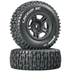 Duratrax Lockup SC Tire C2 Mounted Black Rear: Slash (2) for Tires & Wheels