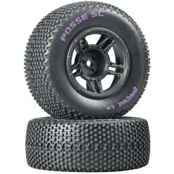 Duratrax Posse SC C2 Mounted Tires, Front: Slash (2) for Tires & Wheels