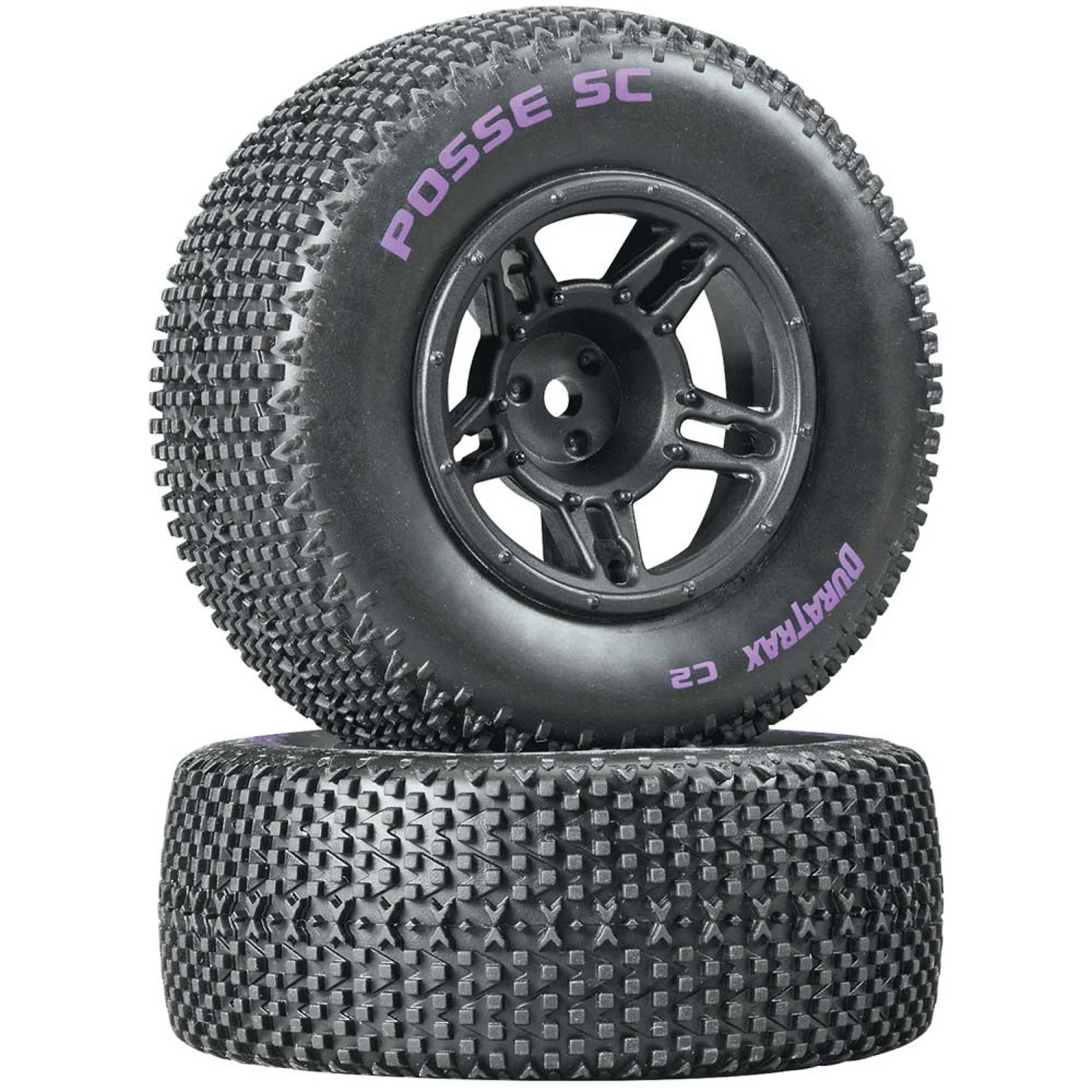 Duratrax Posse SC C2 Mounted Tires, Front: Slash (2) for Tires & Wheels 3 Duratrax Posse SC C2 Mounted Tires, Front: Slash (2) for Tires & Wheels