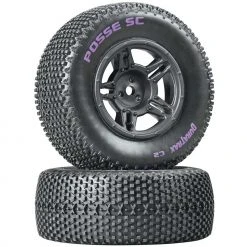 Duratrax Posse SC C2 Mounted Tires, Rear Slash (2) for Tires & Wheels