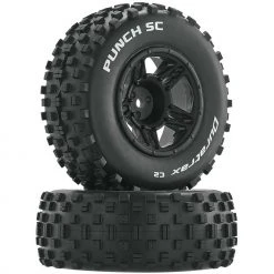 Duratrax Punch SC C2 Mounted Front Tires: Slash (2) for Tires & Wheels