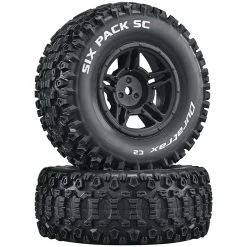 Duratrax Six-Pack SC C2 Mounted Tires: Slash 4x4 Blitz Front Rear (2) for Tires & Wheels