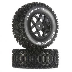 Duratrax Six-Pack SC C2 Mounted Tires: Losi SCTE 4x4 (2) for Tires & Wheels