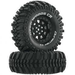 Duratrax Deep Woods CR C3 Mounted 1.9" Crawler Tires, Black (2) for Tires & Wheels