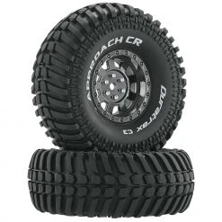 Duratrax Approach CR C3 Mounted 1.9" Crawler Tires, Black Chrome (2) for Tires & Wheels
