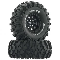 Duratrax Showdown CR C3 Mounted 1.9" Crawler Tires, Black (2) for Tires & Wheels
