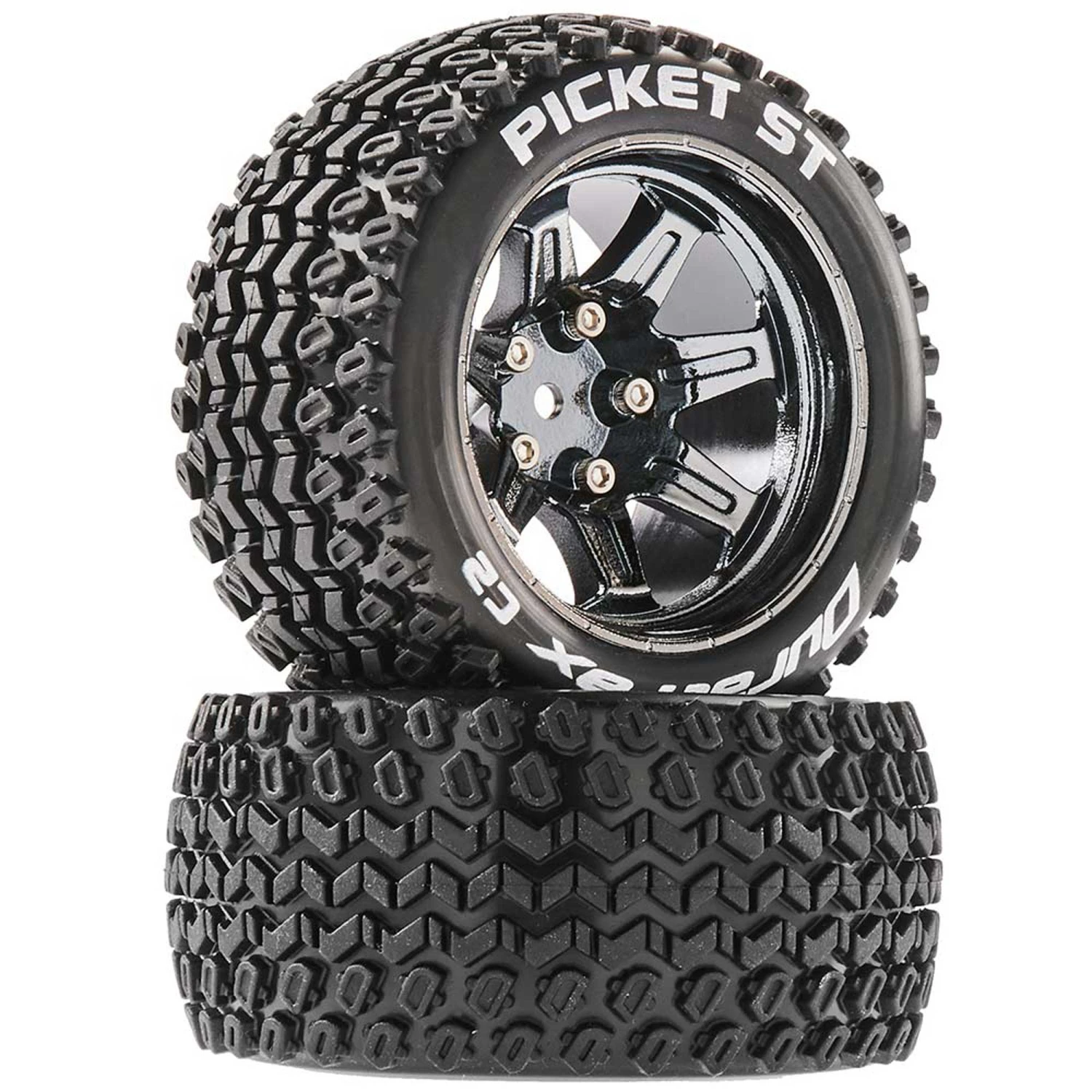 Duratrax Picket ST 2.8 Mounted Tires, Chrome 14mm Hex (2) for Tires & Wheels 3 Duratrax Picket ST 2.8 Mounted Tires, Chrome 14mm Hex (2) for Tires & Wheels