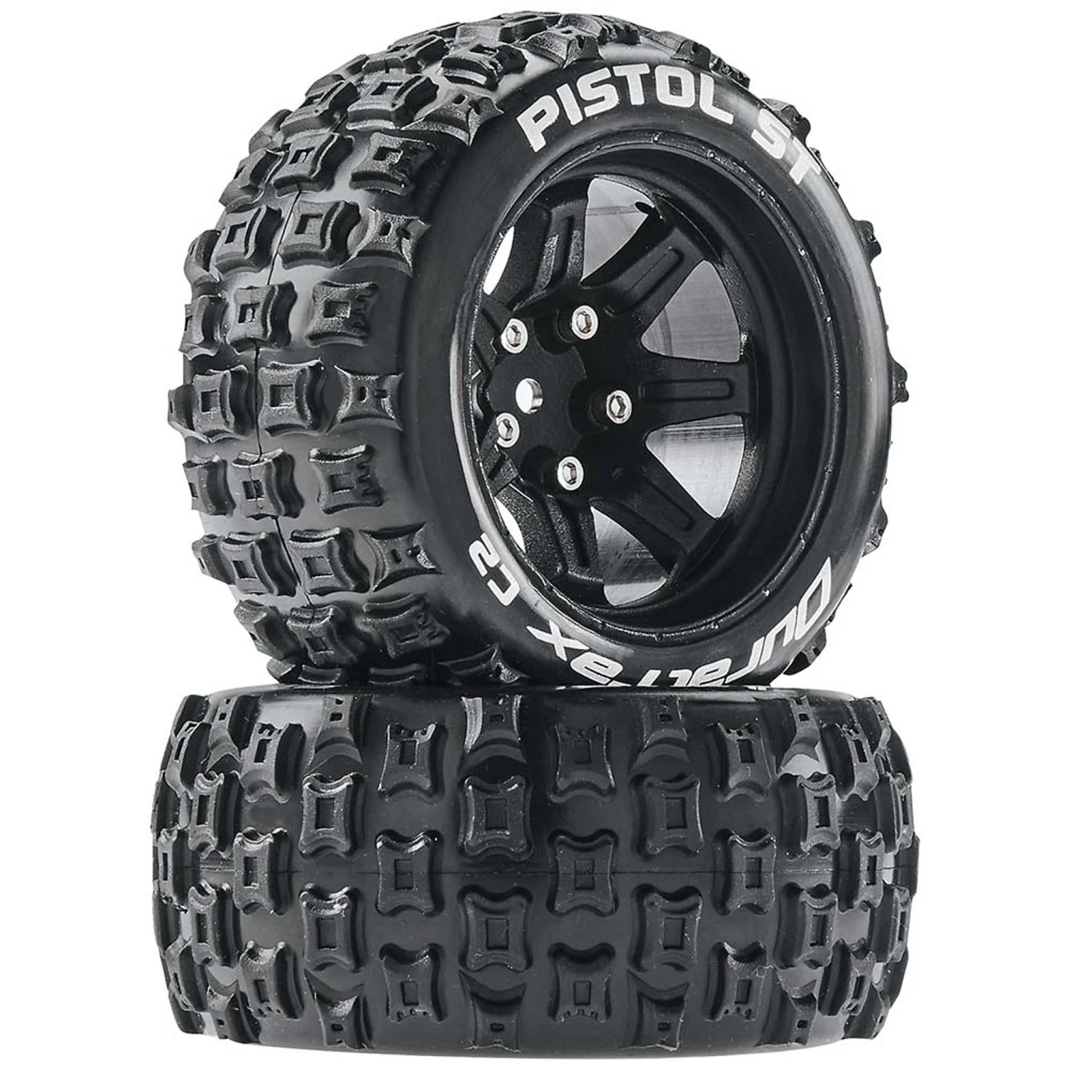 Duratrax Pistol ST 2.8 Mounted Tires, Black 14mm Hex (2) for Tires & Wheels 3 Duratrax Pistol ST 2.8 Mounted Tires, Black 14mm Hex (2) for Tires & Wheels