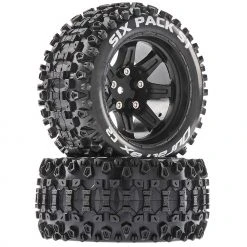 Duratrax Six-Pack ST 2.8 Mounted Tires, Black 14mm Hex (2) for Tires & Wheels
