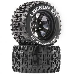 Duratrax Lockup MT 2.8 Mounted Tires, Black 14mm Hex (2) for Tires & Wheels