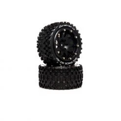 Duratrax Six Pack ST Belted 2.8" 2WD Mounted Rear Tires, 0 Offset, Black (2) for Tires & Wheels