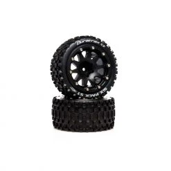 Duratrax Six Pack ST Belted 2.8" 2WD Mounted Rear Tires, .5 Offset, Black (2) for Tires & Wheels