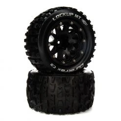 Duratrax Lockup MT Belted 2.8" Mounted Front/Rear Tires, 14mm Black (2) for Tires & Wheels