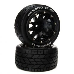 Duratrax Bandito ST Belted 2.8" Mounted Front/Rear Tires, 14mm Black (2) for Tires & Wheels