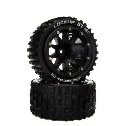 Duratrax Lockup ST Belted 2.8" Mounted Front/Rear Tires, 14mm Black (2) for Tires & Wheels