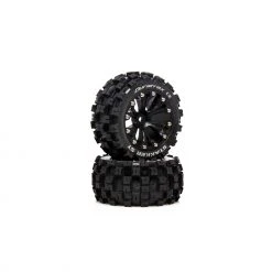 Duratrax STAKKER ST 2.8 Mounted F/R C2 0 Offset Black (2) for Tires & Wheels