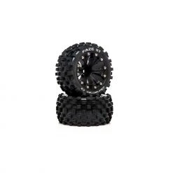 Duratrax FAZE ST 2.8 Mounted F/R C2 .5 Offset Black (2) for Tires & Wheels