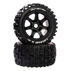 Duratrax Lockup X Belted Mounted Black 24mm Kraton 8S (2) for Tires & Wheels