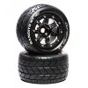 Duratrax Bandito MT Belt 2.8" Mounted Front/Rear Tires, .5 Offset 17mm, Black Chrome (2) for Tires & Wheels