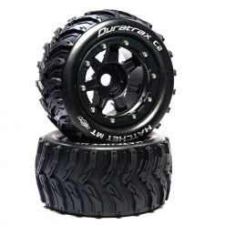 Duratrax Hatchet MT Belt 2.8" Mounted Front/Rear Tires .5 Offset 17mm, Black (2) for Tires & Wheels