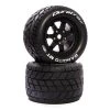 Duratrax Bandito MT Belt 3.8" Mounted Front/Rear Tires 0 Offset 17mm, Black (2) for Tires & Wheels