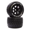 Duratrax Bandito MT Belt 3.8" Mounted Front/Rear Tires .5 Offset 17mm, Black (2) for Tires & Wheels